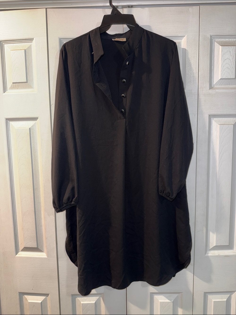 Large black button dress